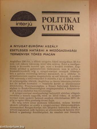 Politikai Vitakör 1976/9.