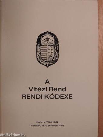 A Vitézi Rend Rendi Kódexe 1976