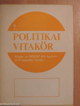 Politikai Vitakör 1976/7.