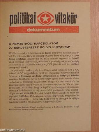 Politikai Vitakör 1977/2.