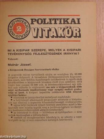 Politikai Vitakör 1978/2.