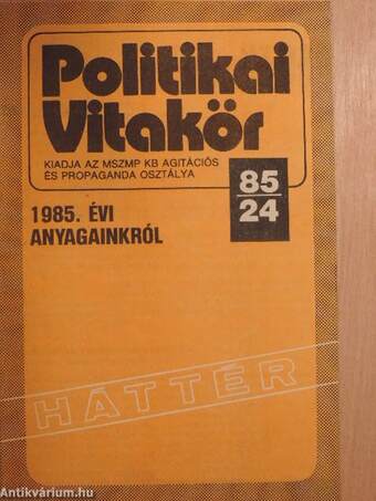 Politikai Vitakör 1985/24.