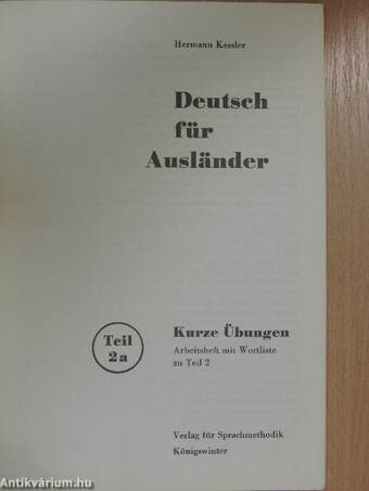 Deutsch für Ausländer 2a