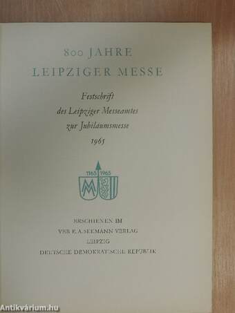 800 Jahre Leipziger Messe
