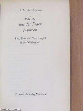 Falsch aus der Feder geflossen