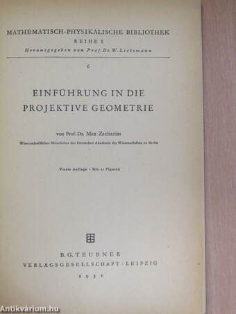 Einführung in die projektive Geometrie