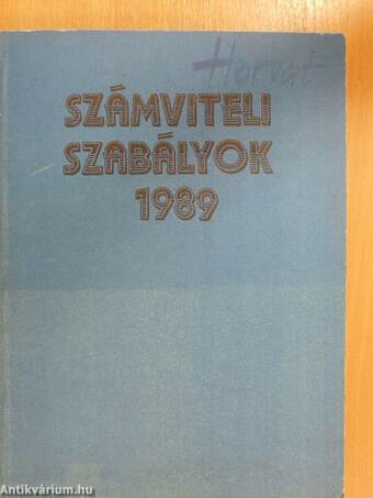 Számviteli szabályok 1989