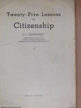 Twenty-Five Lessons in Citizenship