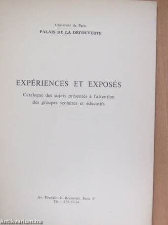 Expériences et Exposés