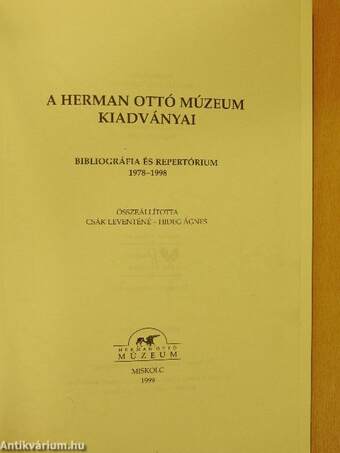 A Herman Ottó Múzeum kiadványai