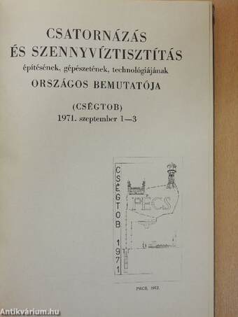 Csatornázás és szennyvíztisztítás építésének, gépészetének, technológiájának országos bemutatója