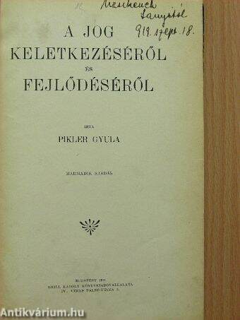 A jog keletkezéséről és fejlődéséről/Az emberi egyesületek és különösen az állam keletkezése és fejlődése