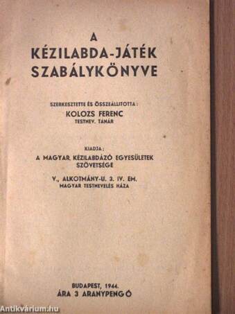 A kézilabda-játék szabálykönyve