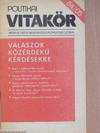 Politikai Vitakör 1984/05.