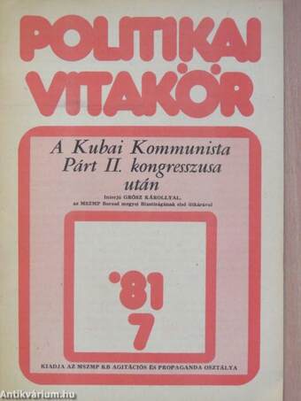 Politikai Vitakör 1981/7.