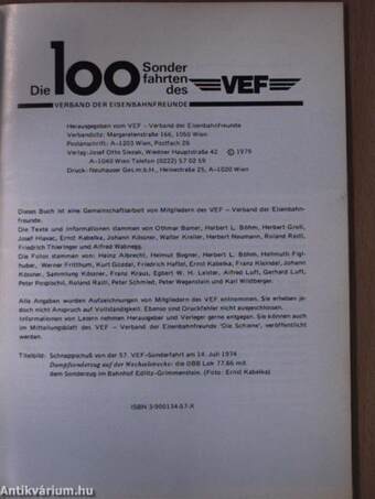 Die 100 Sonder fahrten des VEF