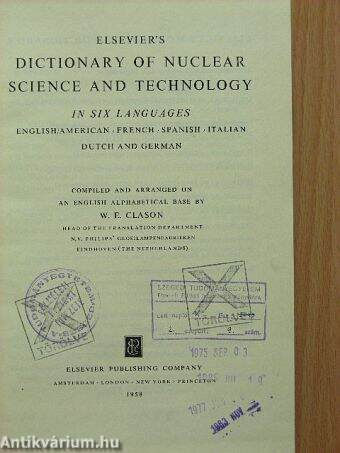 Elsevier's Dictionary of Nuclear Science and Technology