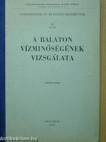 A Balaton vízminőségének vizsgálata