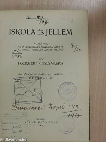 Iskola és jellem