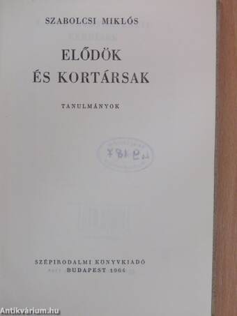 Elődök és kortársak