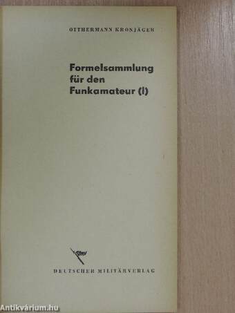 Formelsammlung für den Funkamateur (I)