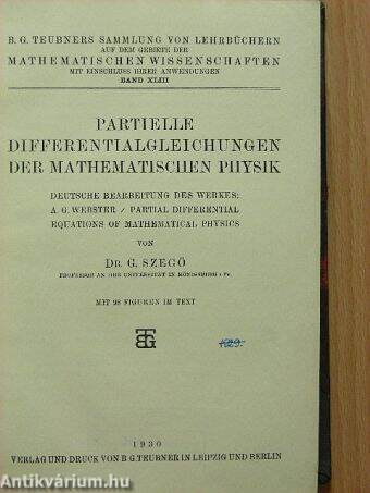 Partielle differentialgleichungen der mathematischen physik