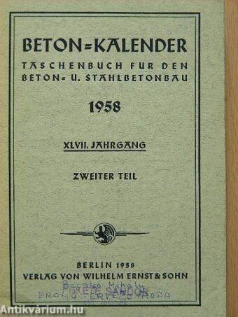 Beton-kalender 1958.