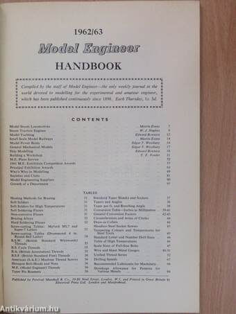 Model Engineer Handbook 1962/63