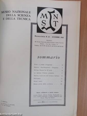 Museoscienza Dicembre 1963.