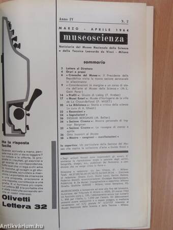 Museoscienza marzo - aprile 1964.