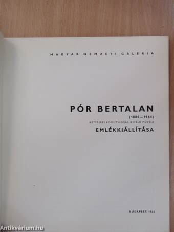 Pór Bertalan emlékkiállítása