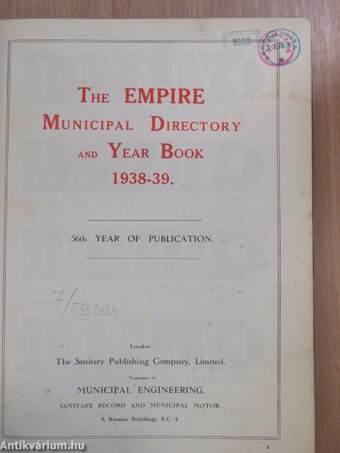 The Empire Municipal Directory and Year Book 1938-39