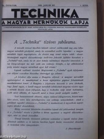 Technika 1930. (nem teljes évfolyam)