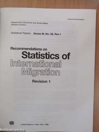 Recommendations on Statistics of International Migration