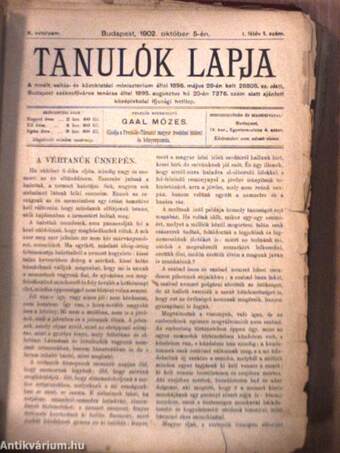 Tanulók Lapja 1902. október-1903. márczius (fél évfolyam) (rossz állapotú)