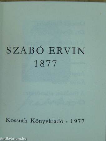 Szabó Ervin (minikönyv)