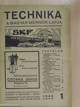 Technika 1944. (nem teljes évfolyam)