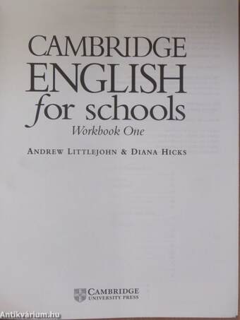 Cambridge English for schools - Workbook One