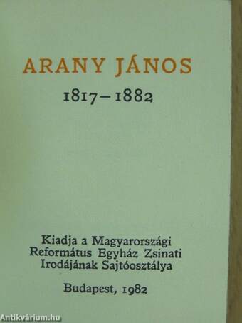 Arany János (minikönyv) (számozott)