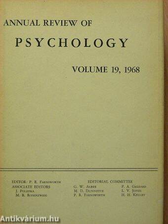 Annual Review of Psychology 19.