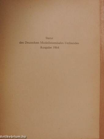 Statut des Deutschen Modelleisenbahn-Verbandes