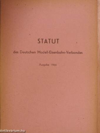 Statut des Deutschen Modell-Eisenbahn-Verbandes