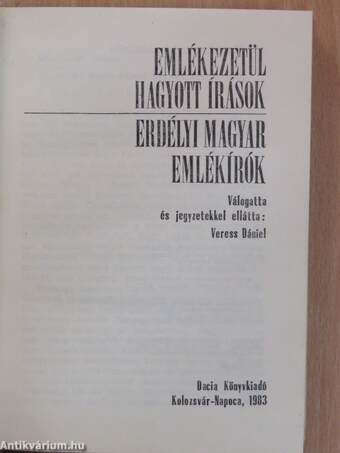 Emlékezetül hagyott írások