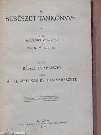 A sebészet tankönyve III/1.