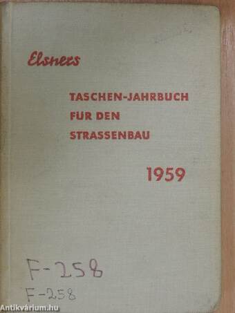 Taschen-Jahrbuch für den Strassenbau 1959