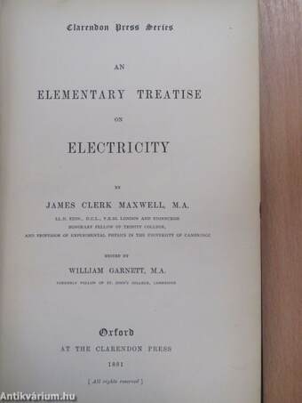 An Elementary Treatise on Electricity