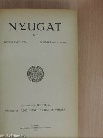 Nyugat 1917. II. (fél évfolyam)