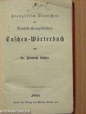 Französisich-Deutsches und Deutsch-französiches Taschenwörterbuch