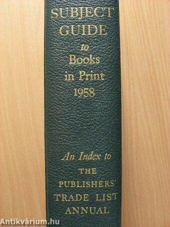 Subject Guide to Books in Print 1958