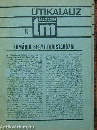 Turista Magazin útikalauza 1973-1974. (nem teljes évfolyam)